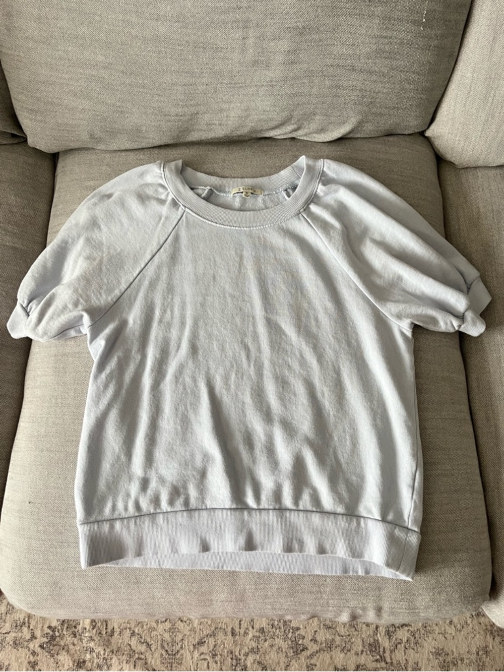 Light Blue Z Supply Evereve Puff Sleeve Sweatshirt